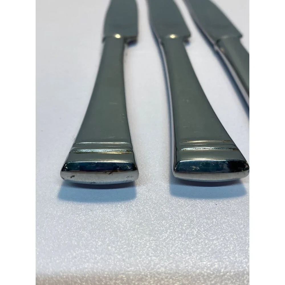 Lenox Federal Platinum Glossy Stainless 18/8 Dinner Knife Set of 3 - 9 1/2